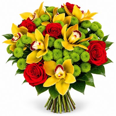 Luxusné ruže a cymbidium